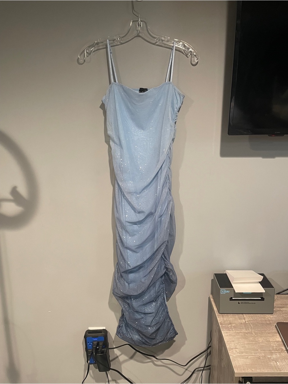 Windsor Sassy Shine Ombre Glitter Mesh Midi Dress Size Small